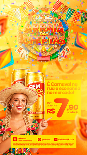 SOCIAL MEDIA OFERTAS IMPERDÍVEIS ARRAIÁ DE OFERTAS STORYS