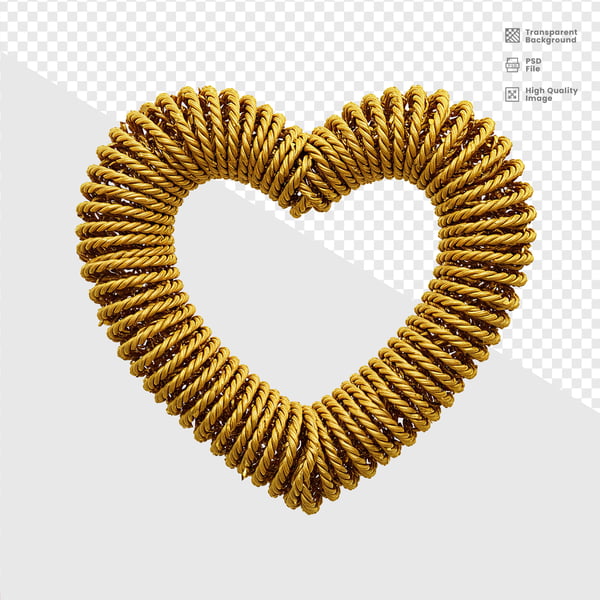 ELELEMENTO 3D DOURADO CORAÇÃO 7