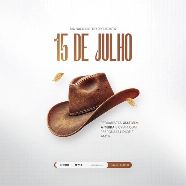 15 DE JULHO - DIA NACIONAL DO PECUARISTA - FLYER SOCIAL MEDIA PSD EDITÁVEL