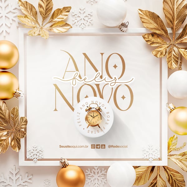 FELIZ ANO NOVO REVEILLON BOAS FESTAS SOCIAL MEDIA PSD EDITÁVEL