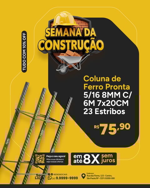 Loja Material de Construção Social Media PSD Editável