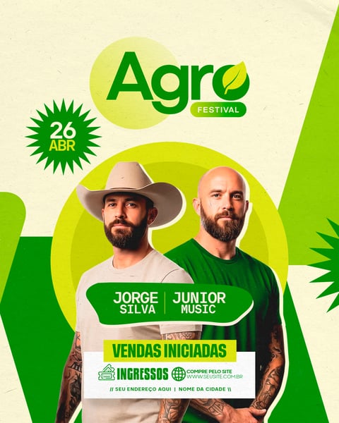 Flyer Artistas e Eventos Agro Festival