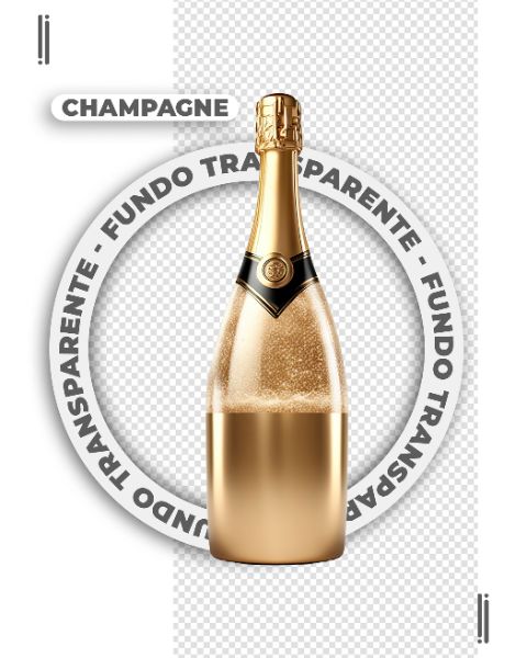 CHAMPAGNE | FELIZ ANO NOVO | IMAGEM SEM FUNDO | PNG | PSD EDITÁVEL