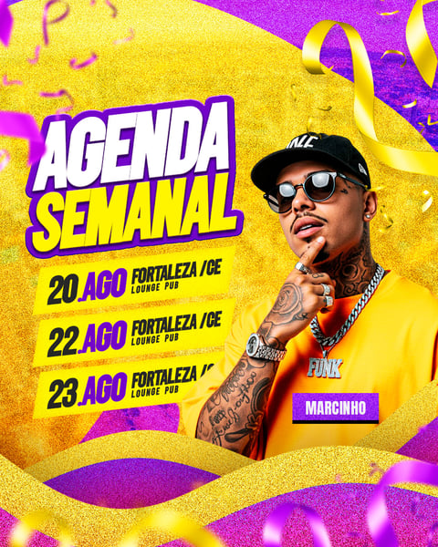 FLYER PARA EVENTOS 2026 AGENDA DE SHOWS MC MARCINHO FEED