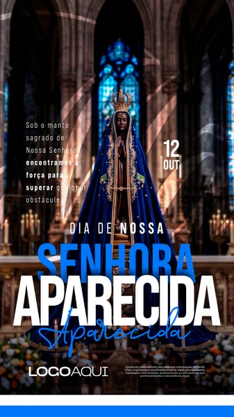 DIA DE NOSSA SENHORA APARECIDA EVENTO SOCIAL MEDIA FLYER PSD EDITÁVEL STORY