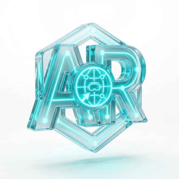 ÍCONE 3D RENDER VISOR DE REALIDADE AUMENTADA TRANSLÚCIDO EM VIDRO CRISTALINO 17 5K