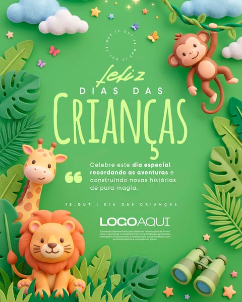 DIA DAS CRIANÇAS 12 DE OUTUBRO SOCIAL MEDIA PSD EDITÁVEL