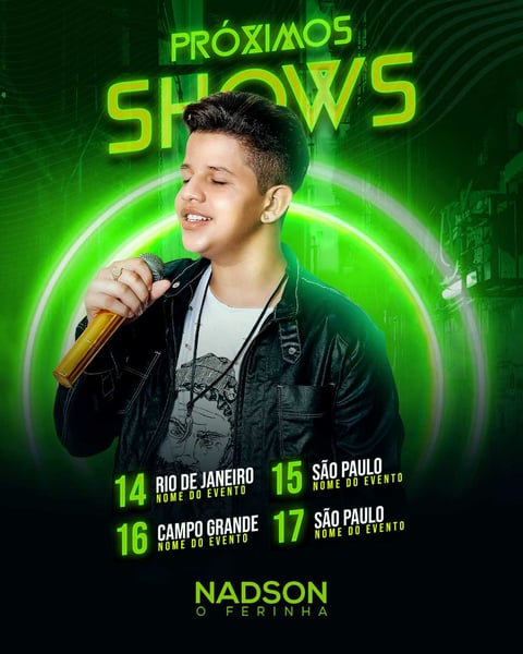 FLYER ARTISTA AGENDA DE SHOWS SEMANAL FEED