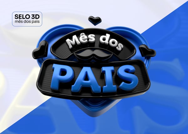 mês dos pais selo 3d