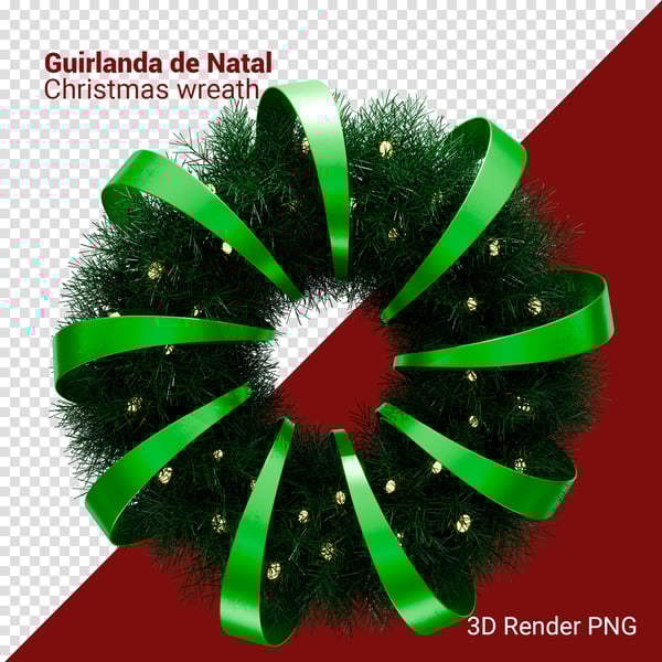 PXN GUIRLANDA DE NATAL 3D RENDER PNG PARA COMPOSIÇÃO (9)