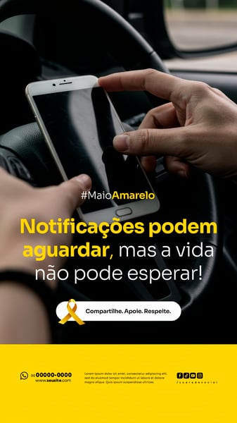 MAIO AMARELO CAMPANHA DE CONSCIENTIZAÇÃO SOBRE SEGURANÇA NO TRÂNSITO E VALORIZAÇÃO DA VIDA SOCIAL MEDIA STORY