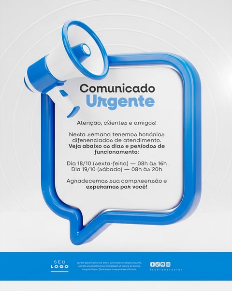 COMUNICADO AVISO SOCIAL MEDIA PSD EDITÁVEL 10