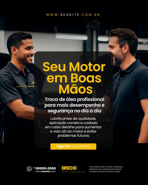 TROCA DE ÓLEO OFICINA MECÂNICA SOCIAL MEDIA PSD EDITÁVEL 10