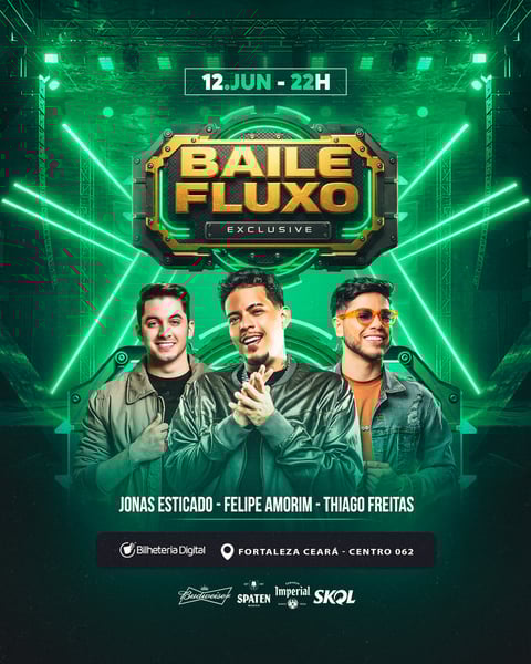 BAILE FLUXO EXCLUSIVO  FLYER EVENTO FEED  FUNK  SHOW  DJS  FORRÓ