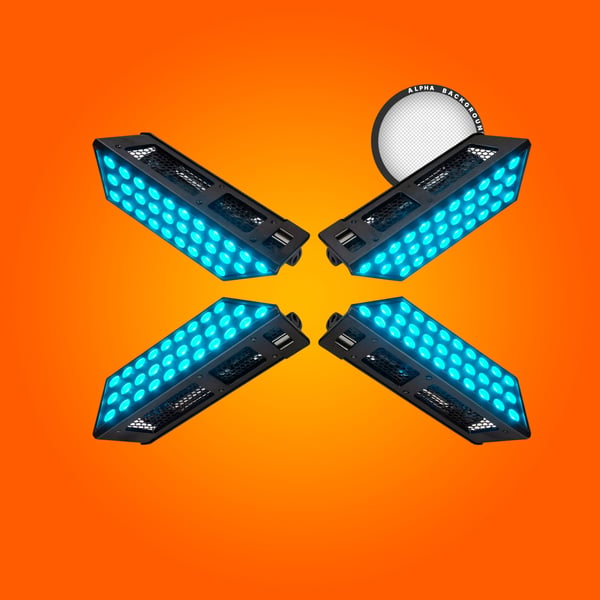 ELEMENTO X COM LUZES 3D PARA COMPOSIÇÃO