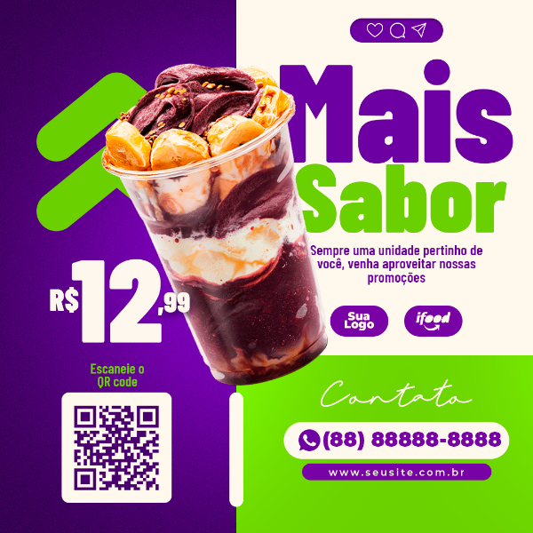 MAIS SABOR DE AÇAÍ POST SOCIAL MEDIA