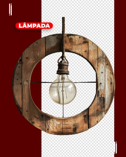 LÂMPADA COM MADEIRA | PARA COMPOSIÇÃO | IMAGEM SEM FUNDO | PSD EDITÁVEL