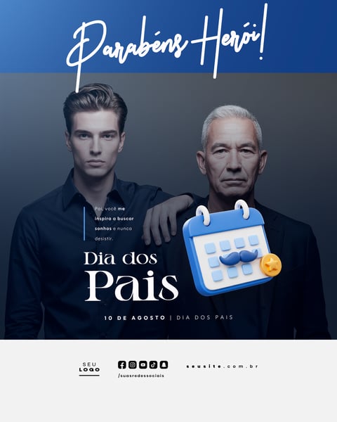 DIA DOS PAIS AGOSTO SOCIAL MEDIA POST EDITÁVEL FEED