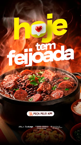 Hoje tem Feijoada Gostosa Social Media PSD Editável story