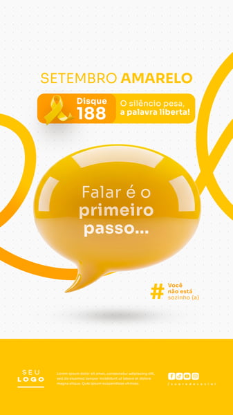 SETEMBRO AMARELO CAMPANHA DE PREVENÇÃO AO SUICÍDIO SOCIAL MEDIA PSD EDITÁVEL STORY 1