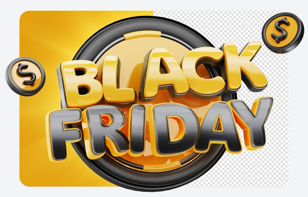 Selo 3D Black Friday PNG