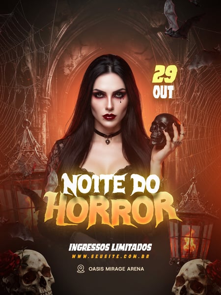 FLYER NOITE DO HORROR FEED PSD EDITÁVEL