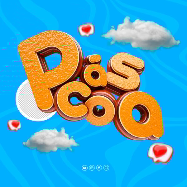 SELO 3D PÁSCOA PARA REDES SOCIAIS