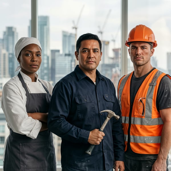 Trabalhadores de diferentes áreas dia do trabalho 9