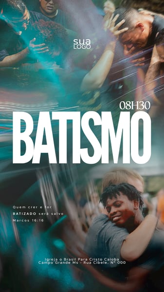 FLYER GOSPEL BATISMO STORY - PSD
