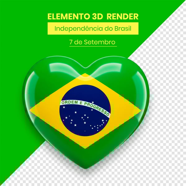 ELEMENTO INDEPENDÊNCIA DO BRASIL 7 DE SETEMBRO 3D COMPOSIÇÃO