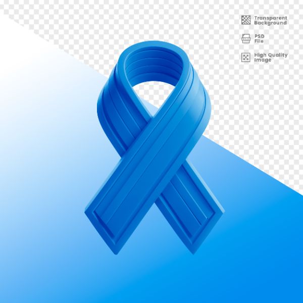 ELEMENTO 3D PARA COMPOSIÇÃO FITA AZUL LUTA CONTRA O CÂNCER