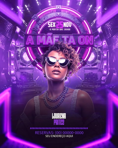 FLYER PARA FESTAS E EVENTOS TEMA A MÃE TÁ ON VERSÃO FEED