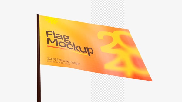 MOCKUP BANDEIRA 3D REALISTA FLAG POLÍTICA ADESIVO PSD EDITÁVEL 17