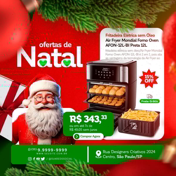 DUM SOCIAL MEDIA NATAL FEED OFERTAS DE NATAL FRITADEIRA ELETRICA