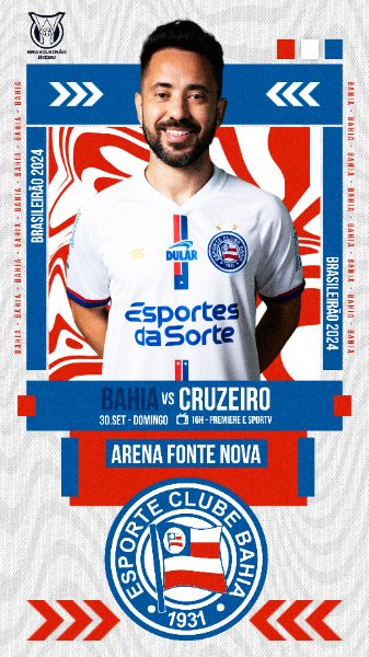 FLYER ESPORTIVO FUTEBOL BRASILEIRÃO 2024 BAHIA CITY