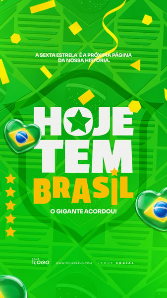 COPA DO MUNDO FUTEBOL RUMO AO HEXA BRASIL PSD EDITÁVEL 4 STORY