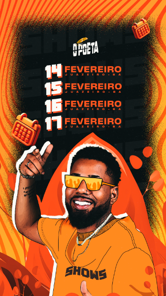 AGENDA DE SHOWS O POETA STORIES PSD EDITÁVEL