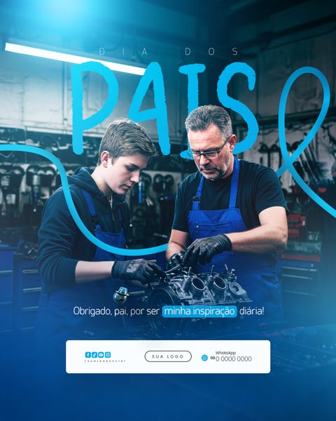 FELIZ DIA DOS PAIS 10 DE AGOSTO SOCIAL MEDIA FEED PSD EDITÁVEL 10