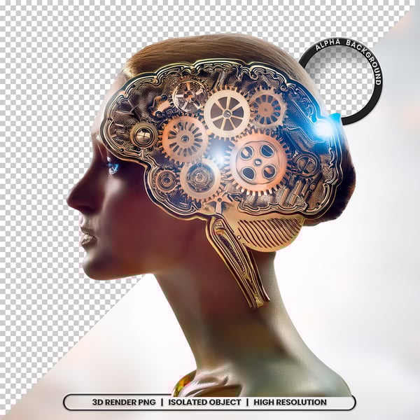 3D RENDER CÉREBRO NEUROCIÊNCIA ELEMENTO ÍCONE PSD PNG