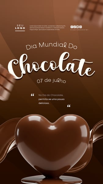 DIA MUNDIAL DO CHOCOLATE 7 DE JULHO SOCIAL MEDIA POST