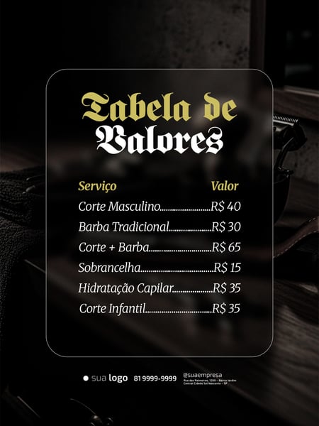 01 TABELA DE VALORES PSD EDITÁVEL