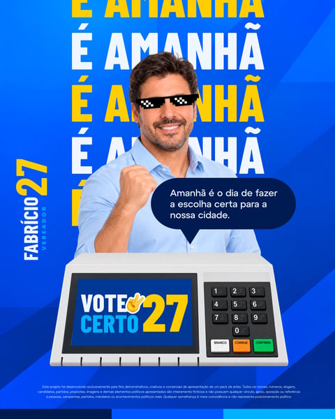 Candidato A Vereador Com Urna Eletrônica E Arte De Campanha Social Media PSD Editável