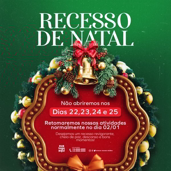 AVISO COMUNICADO RECESSO DE NATAL FEED