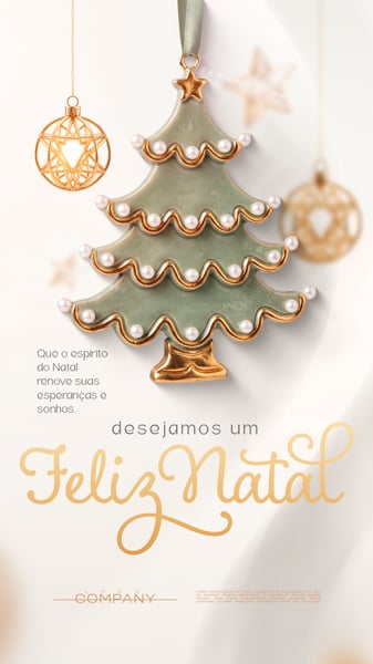 FELIZ NATAL ÁRVORE DOURADA SOCIAL MEDIA FLYER PSD EDITÁVEL STORY