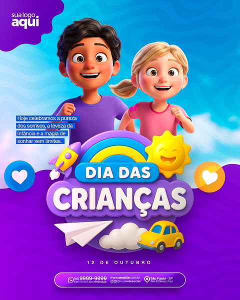 SOCIAL MEDIA DIA DAS CRIANÇAS PSD EDITÁVEL 3