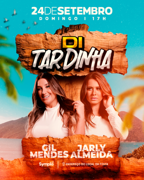 FLYER EVENTO DI TARDINHA GIL MENDES JARLY ALMEIDA VERSÃO FEED STORIES PSD EDITÁVEL