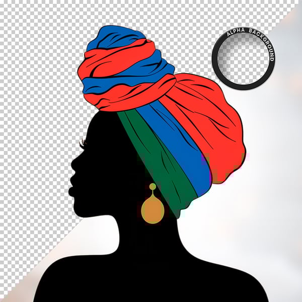 MULHER NEGRA AFRO ELEMENTO PSD PNG