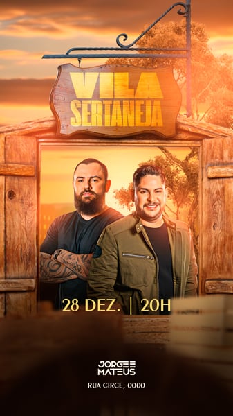 FLYER EVENTO SHOW VILA SERTANEJA JORGE E MATEUS PSD STORY 10