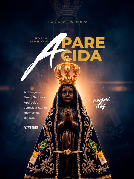 NOSSA SENHORA APARECIDA 12 DE OUTUBRO SOCIAL MEDIA FLYER PSD EDITÁVEL