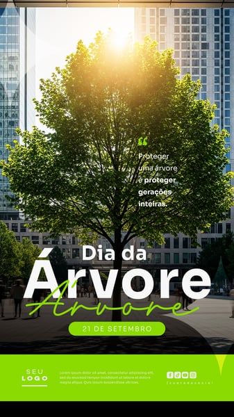 DIA DA ÁRVORE 21 DE SETEMBRO SOCIAL MEDIA PSD EDITÁVEL STORY 4